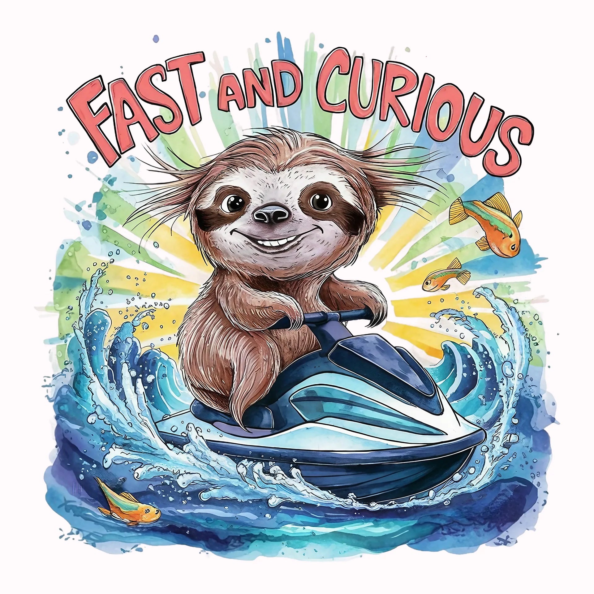 Permanent Sticker Fast and Curious Faultier