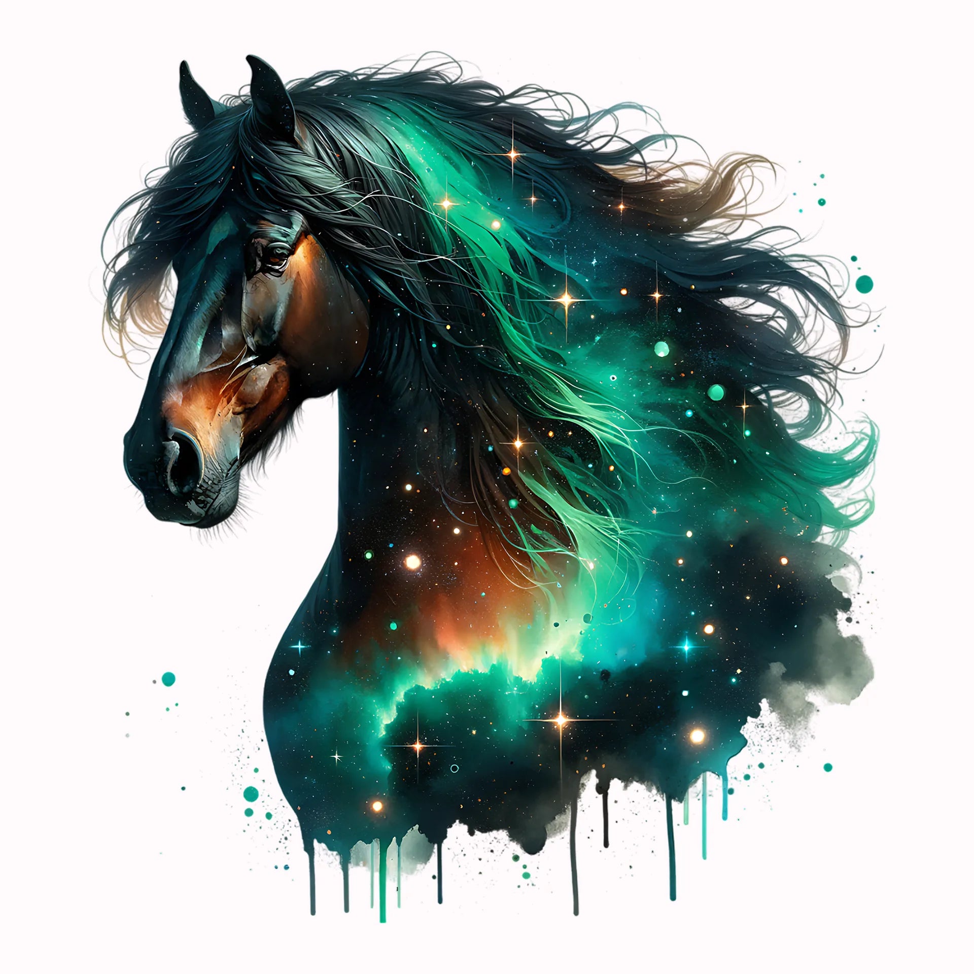 Permanent Sticker Galaxie Pferd Greenlight