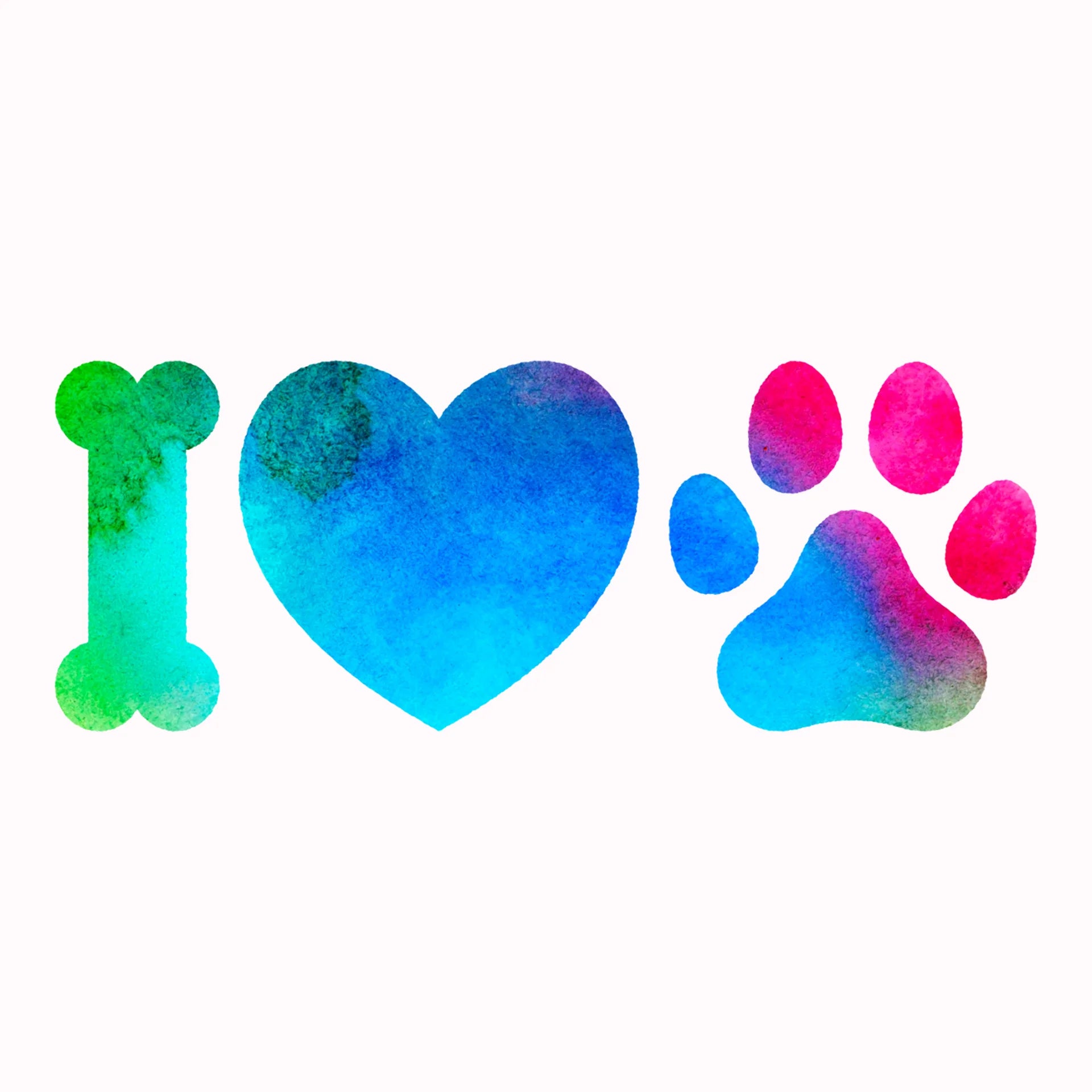 Permanent Sticker I Love Dog Pfote