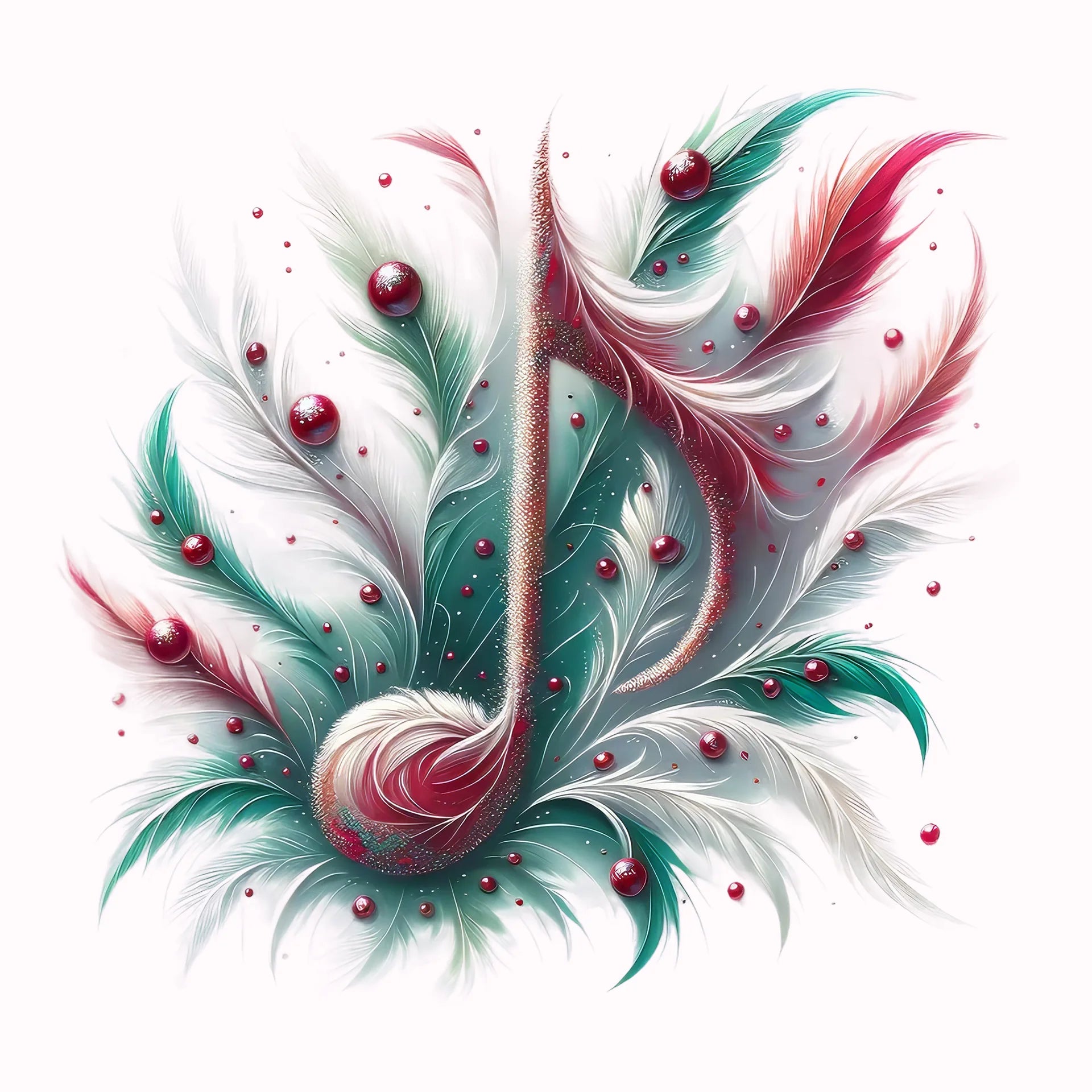 Permanent Sticker Melodische Feder