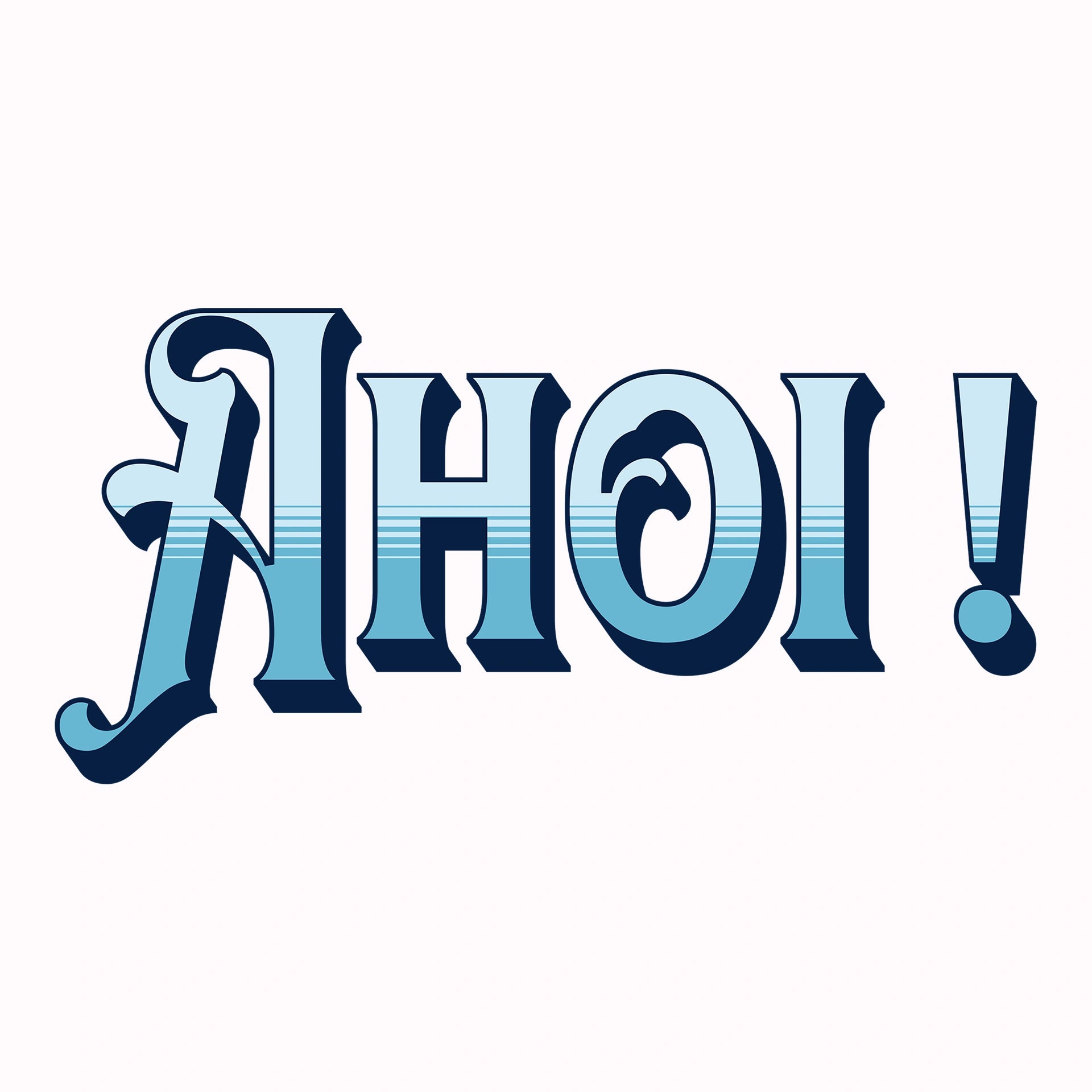 Permanent Sticker Schriftzug Ahoi Blau