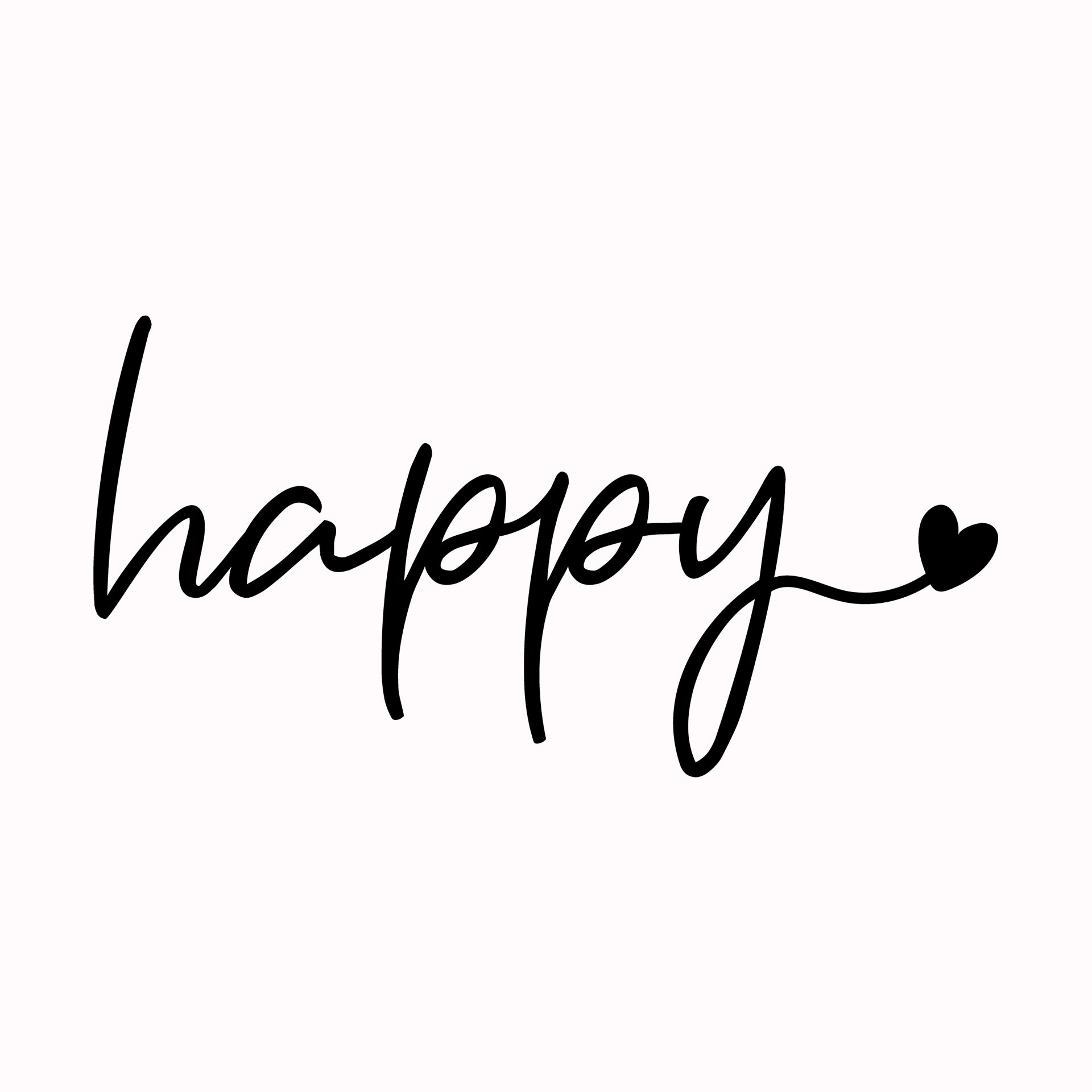 Permanent Sticker Schriftzug Happy