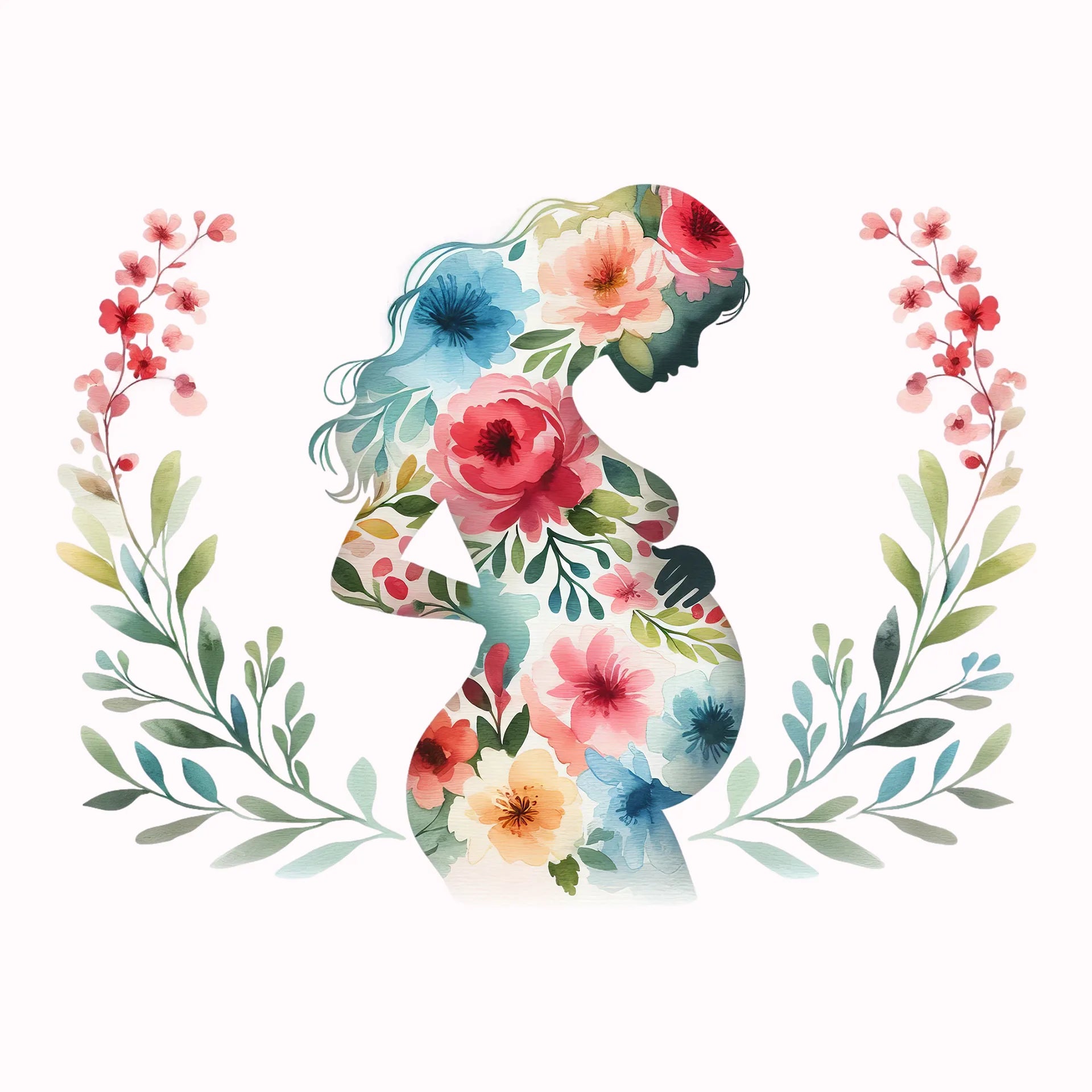 Permanent Sticker Schwangerschaft Florale Vorfreude