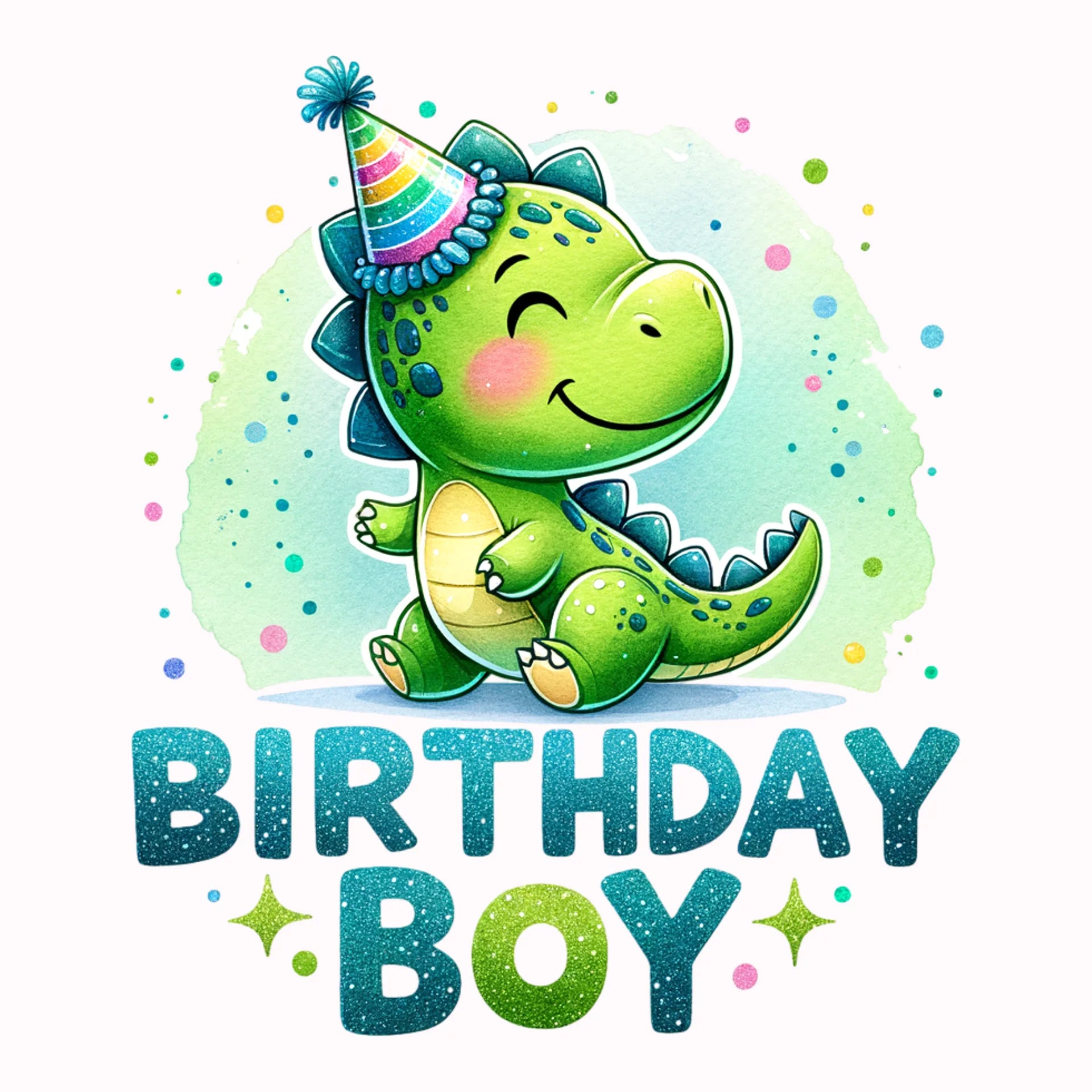 Permanent Sticker Süßer Dino Birthday Boy