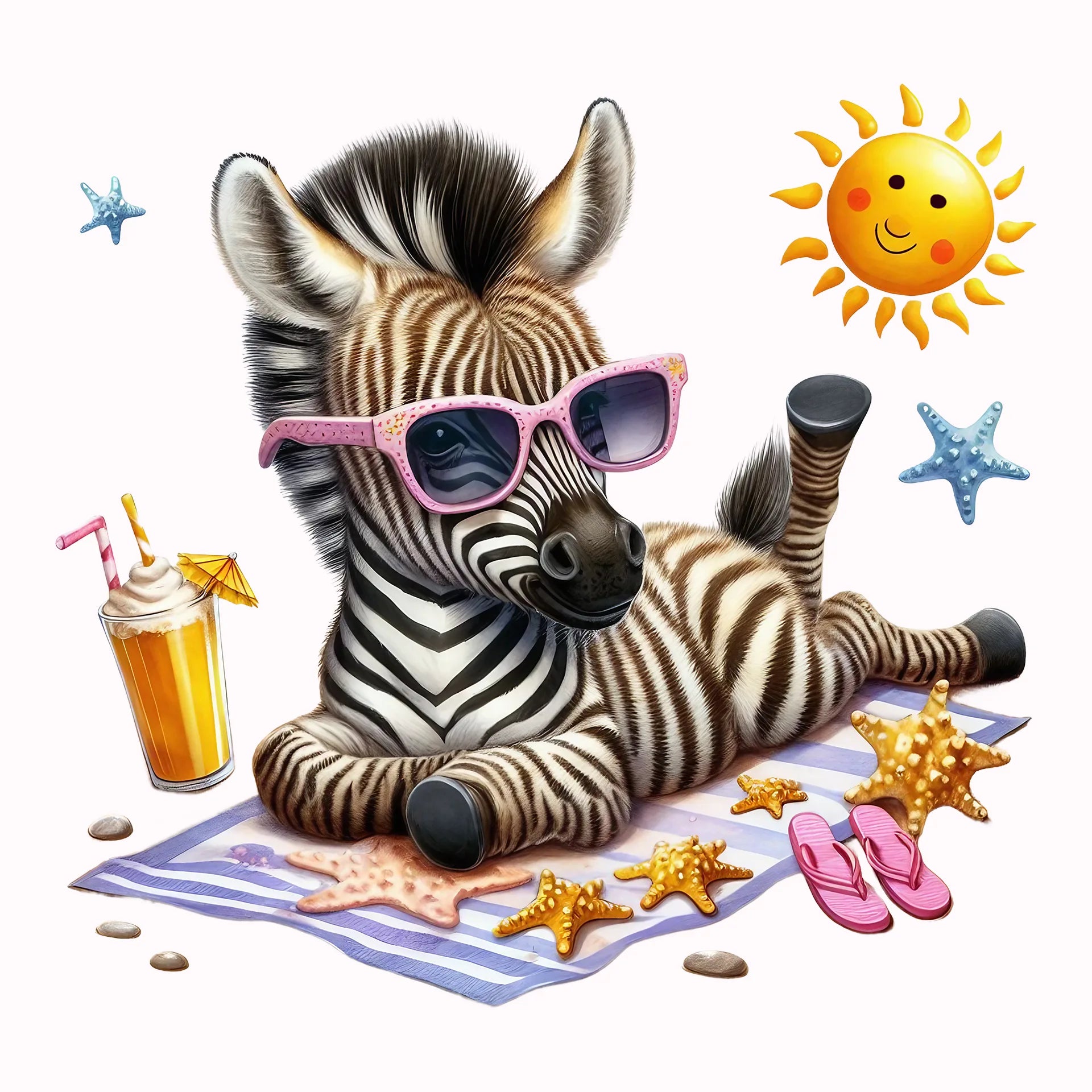 Permanent Sticker Zebra Cocktailpause