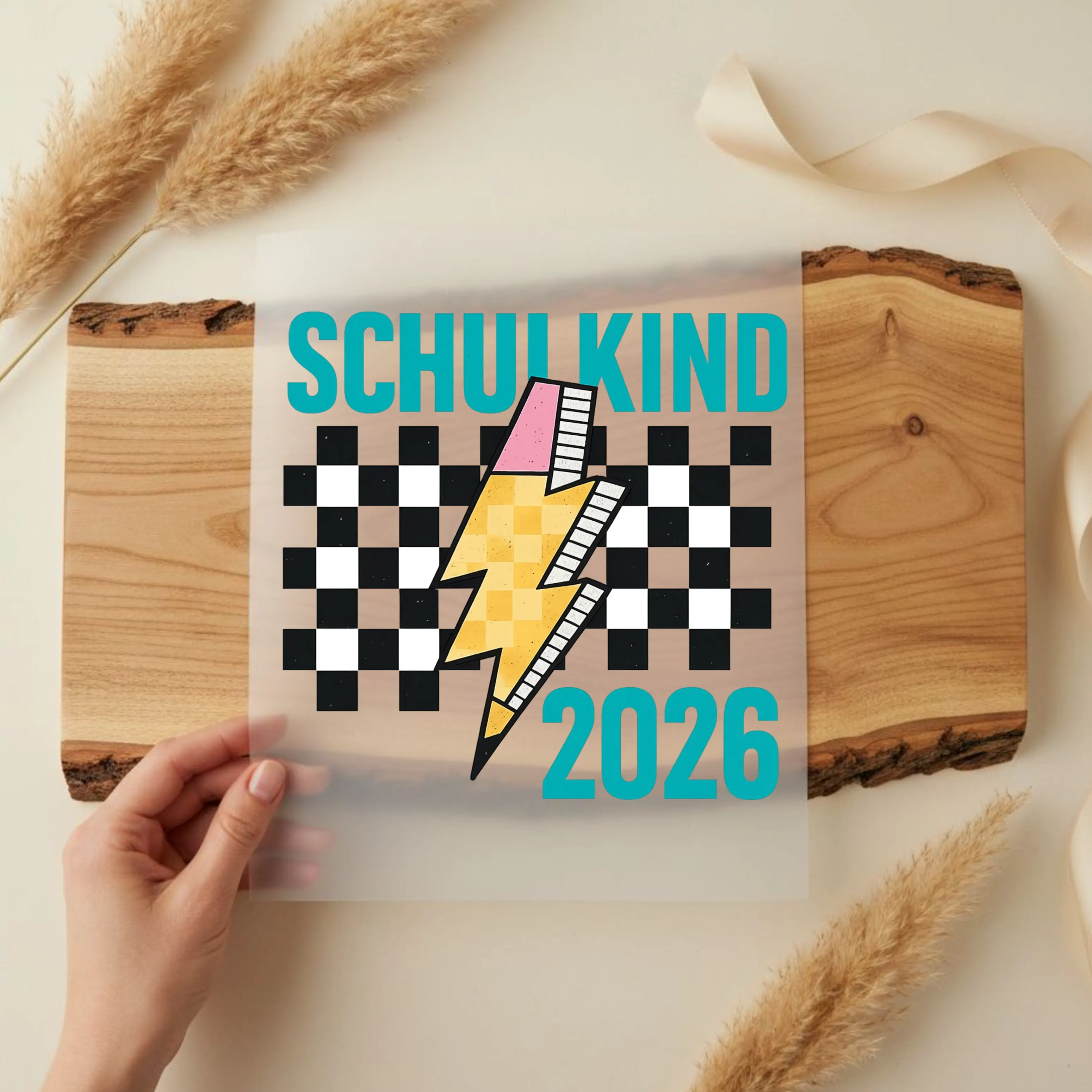 Bügelbild Schulkind 2026 Blitz