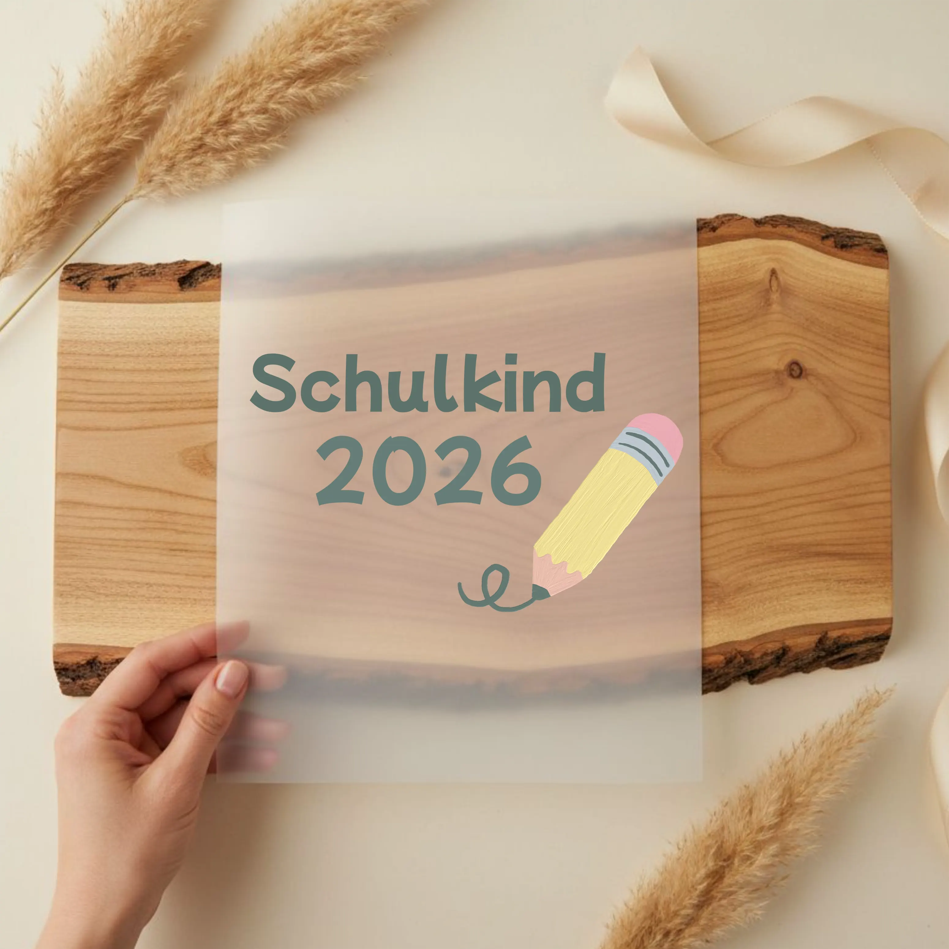 Bügelbild Schulkind 2026 Bleistift