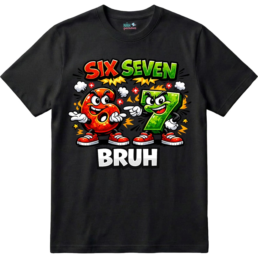 Six Seven Bruh – Kinder T-Shirt mit Namen | 67 Meme personalisierbar