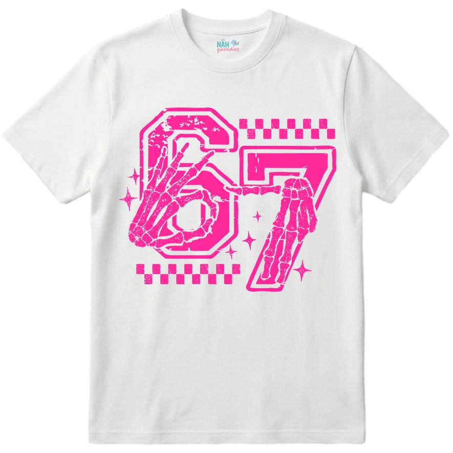 Six Seven Skull Hands – Kinder T-Shirt mit Namen | 67 Meme personalisierbar