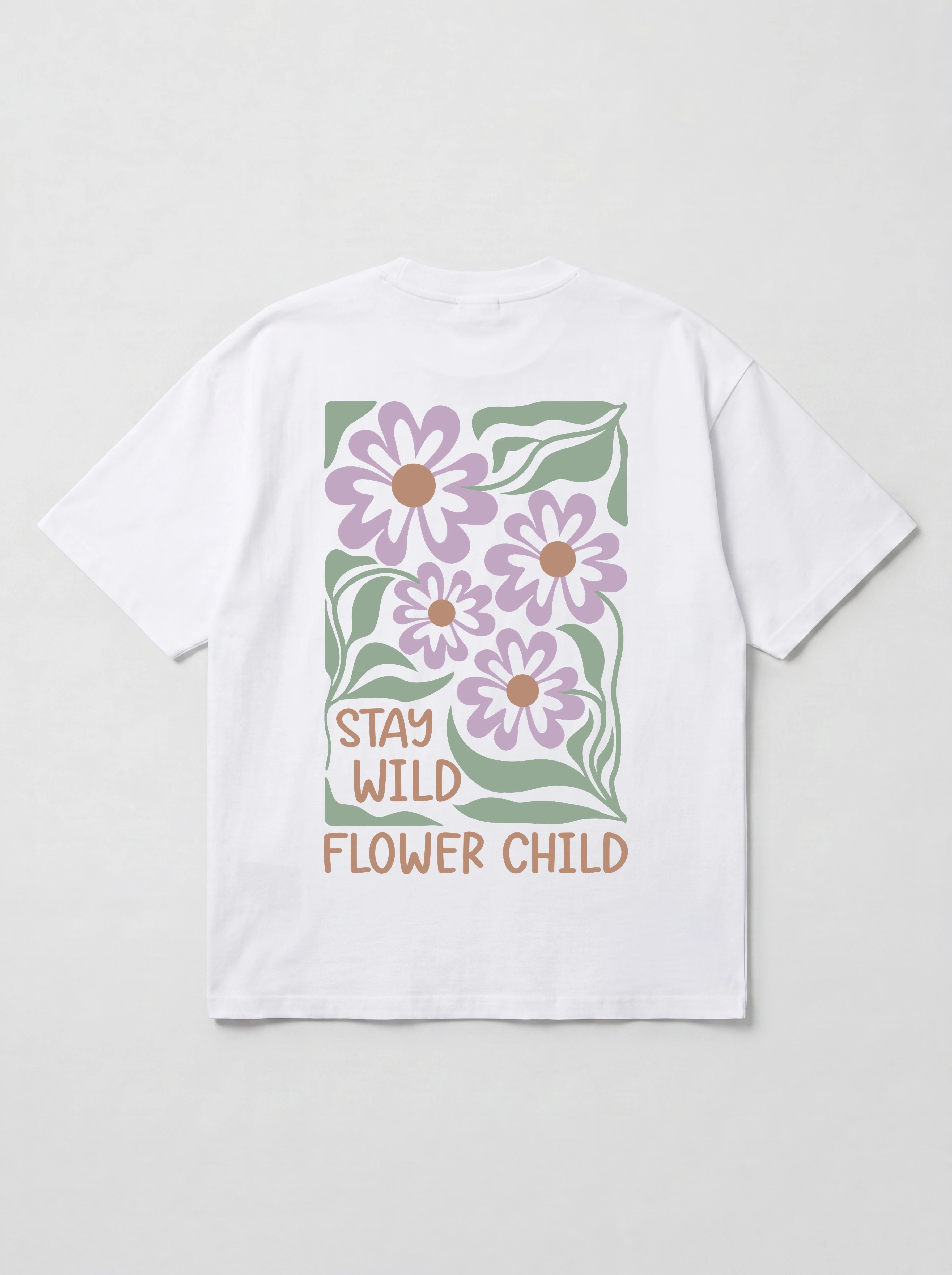 STAY WILD FLOWER CHILD - OVERSIZED SHIRT BACKPRINT