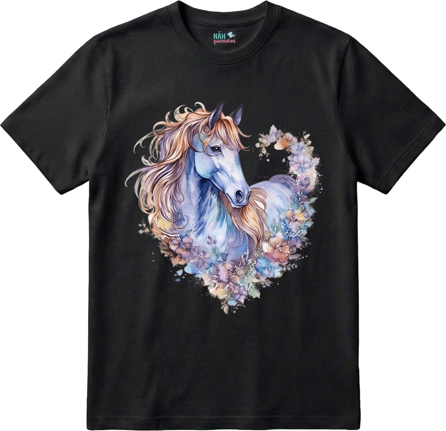 Bio T-Shirt Herzliches Pferd Lila
