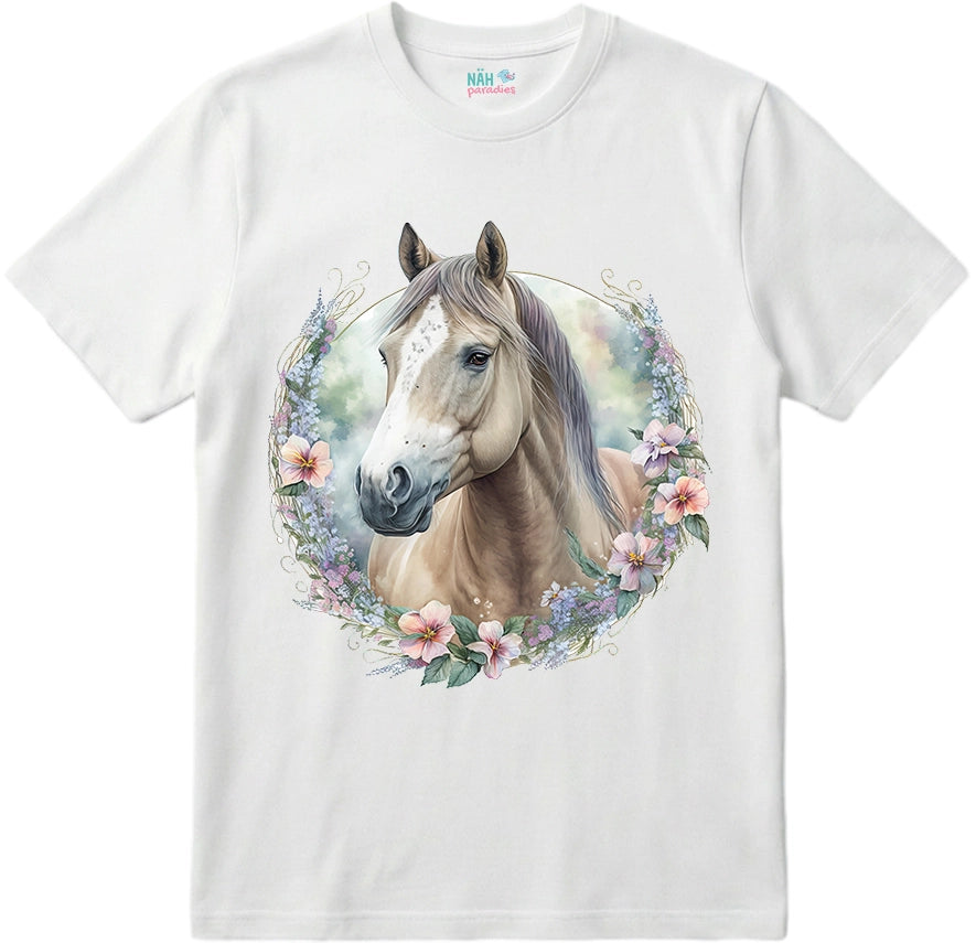 Bio T-Shirt Pferd Cream Flower