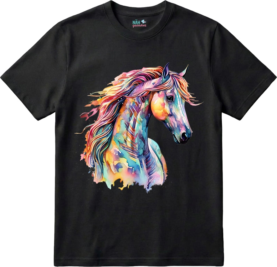 Bio T-Shirt Wasserfarben Pferd