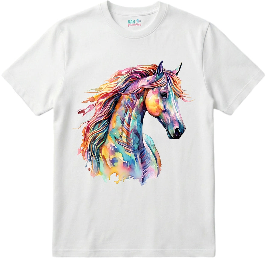 Bio T-Shirt Wasserfarben Pferd