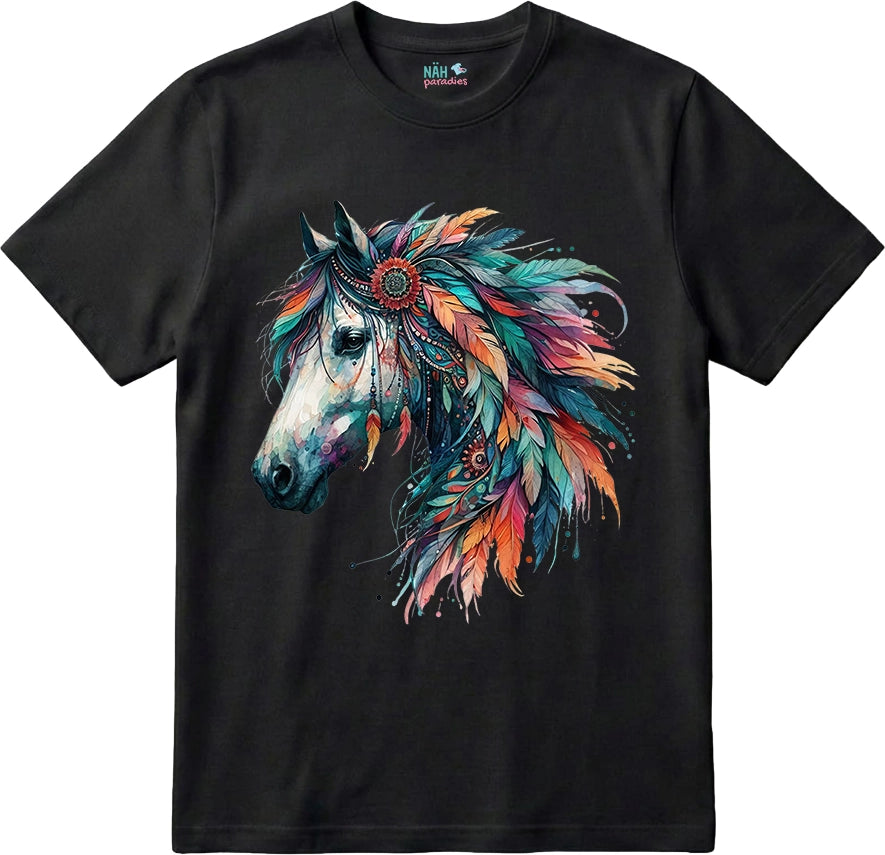 Bio T-Shirt Boho Pferd Rainbow Spirit