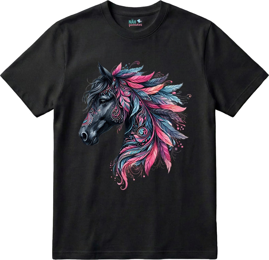 Bio T-Shirt Mystisches Pferd mit Federn