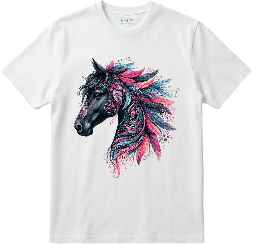 Bio T-Shirt Mystisches Pferd mit Federn