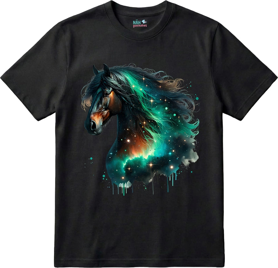 Bio T-Shirt Galaxie Pferd Greenlight