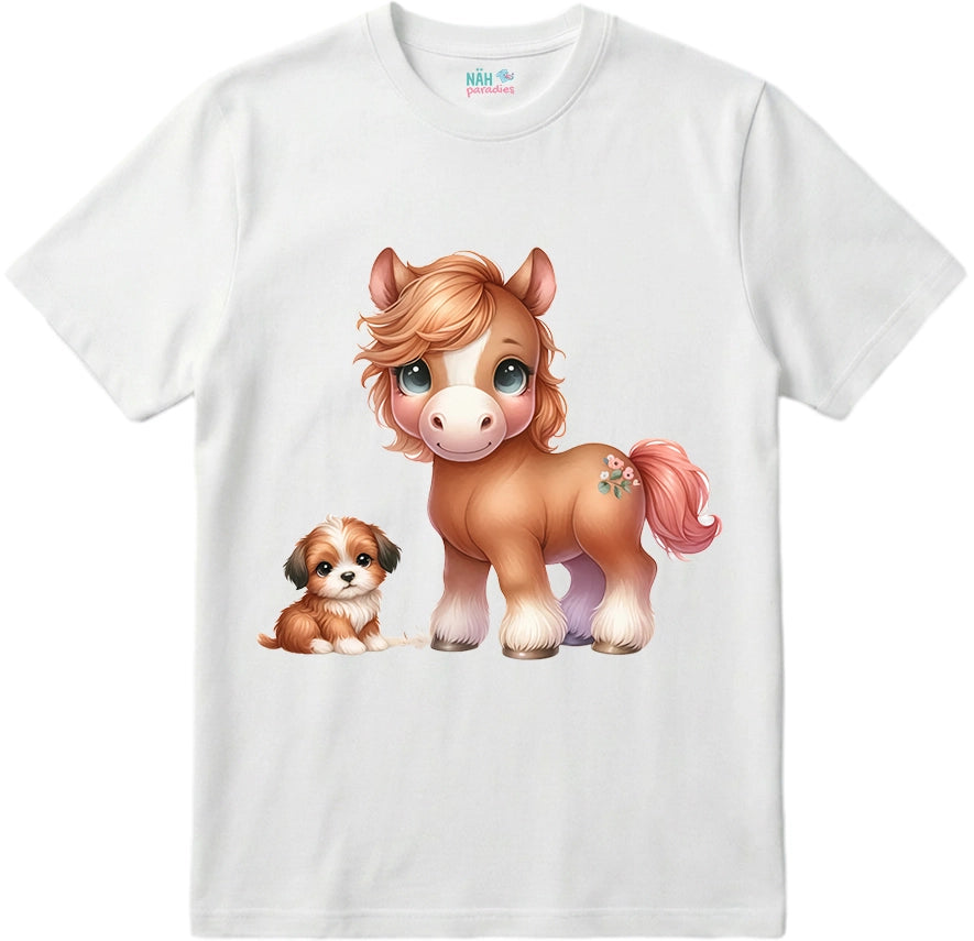 Bio T-Shirt Tierfreundschaft Pony & Hund