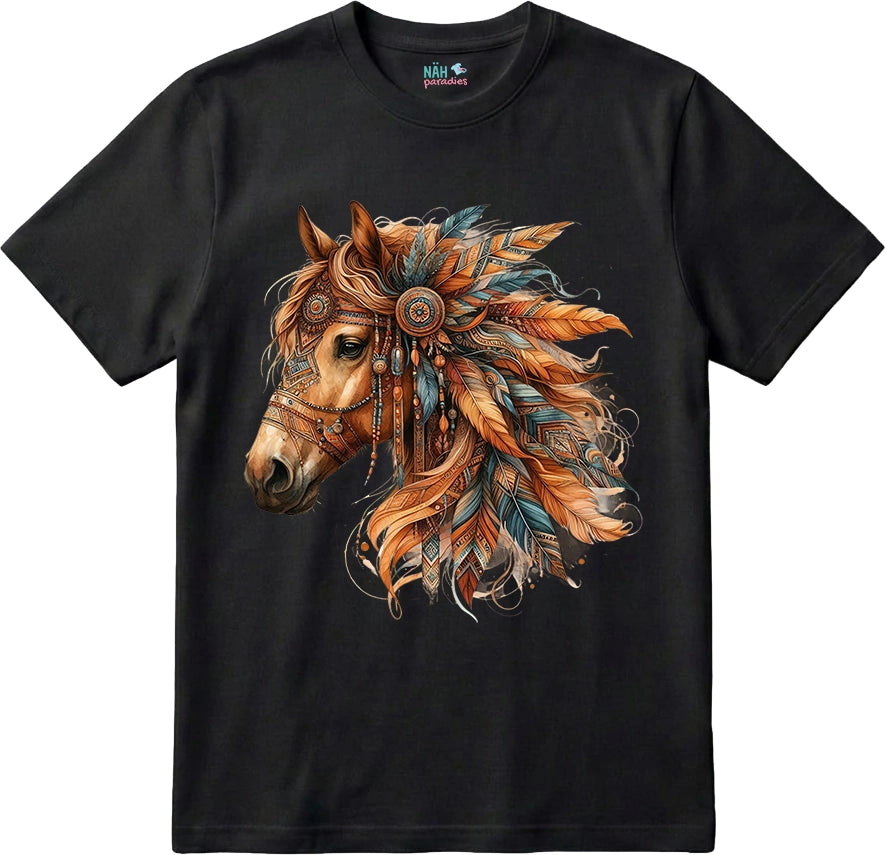 Bio T-Shirt Boho Pferd Braun