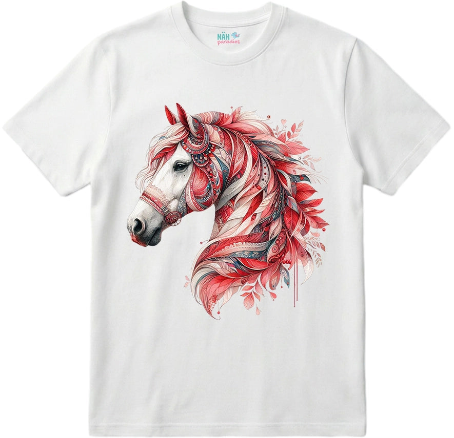 Bio T-Shirt Boho Pferd Rot