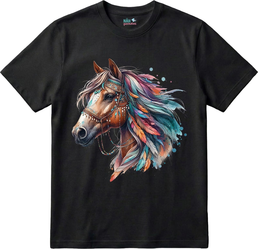 Bio T-Shirt Boho Pferd Wild Heart