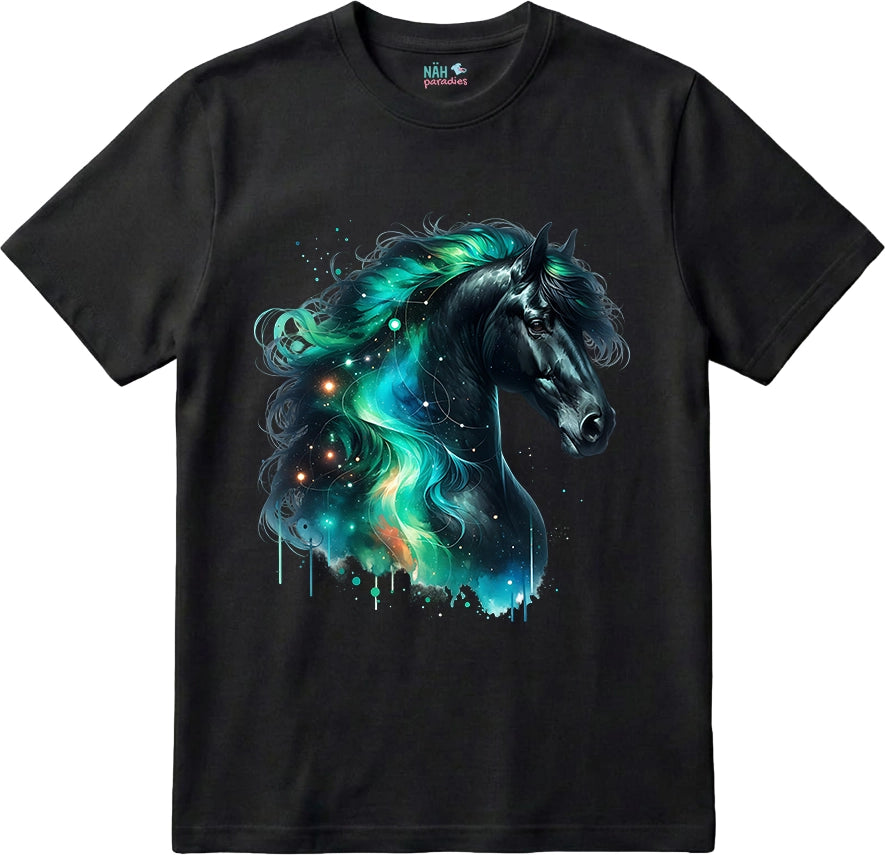 Bio T-Shirt Galaxie Pferd Grün
