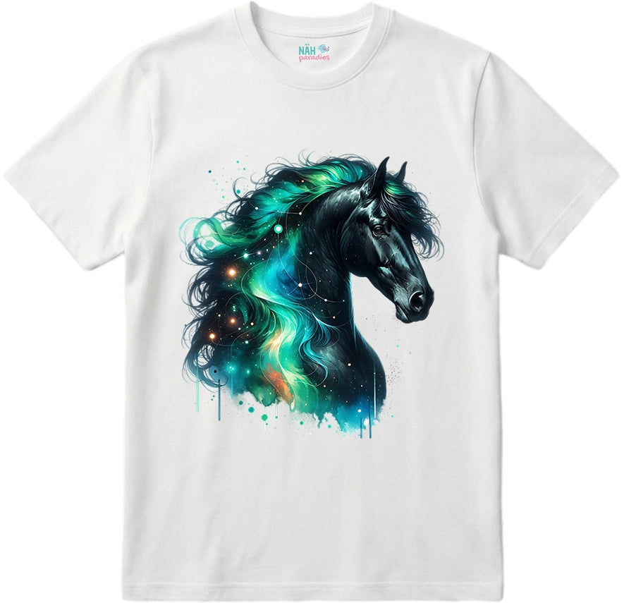 Bio T-Shirt Galaxie Pferd Grün