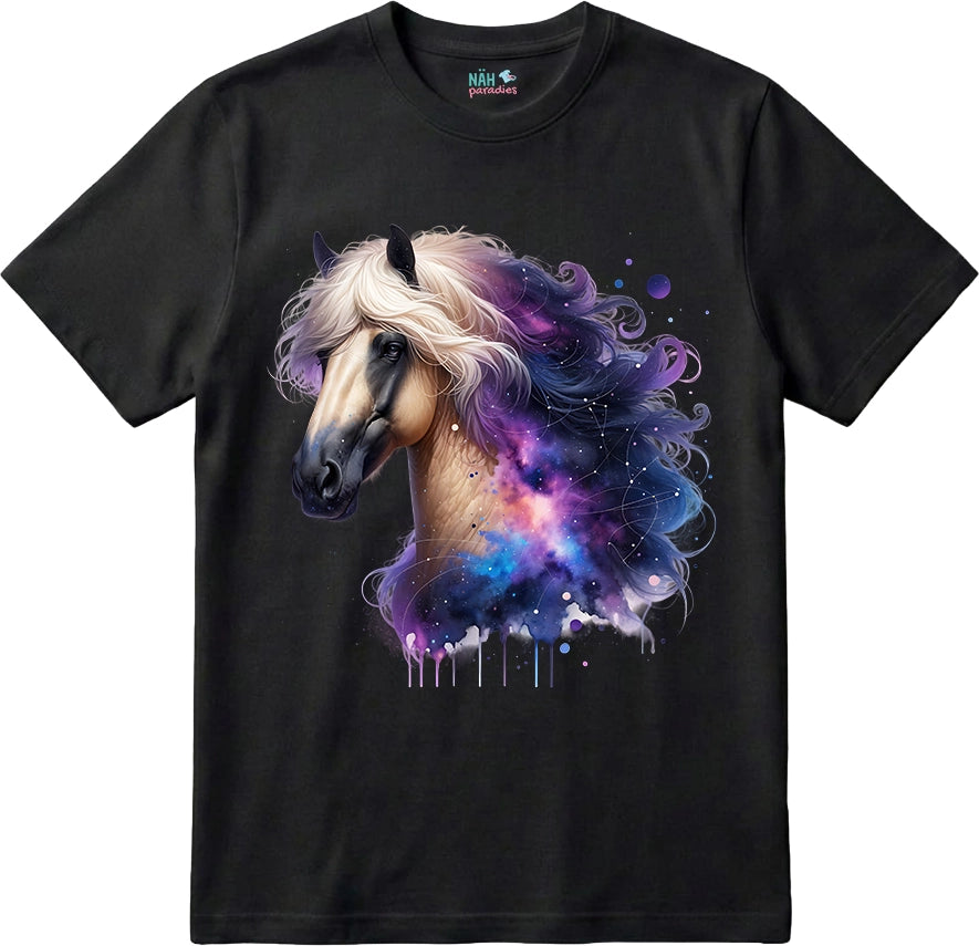 Bio T-Shirt Galaxie Pferd Lila