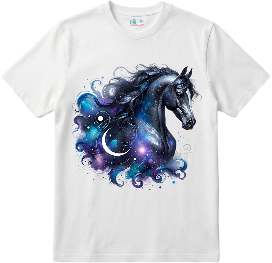 Bio T-Shirt Galaxie Pferd Mond