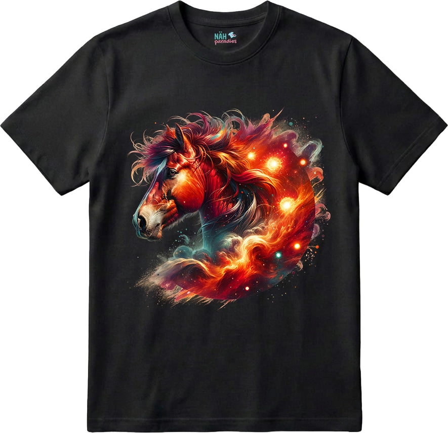 Bio T-Shirt Galaxie Pferd Red Storm