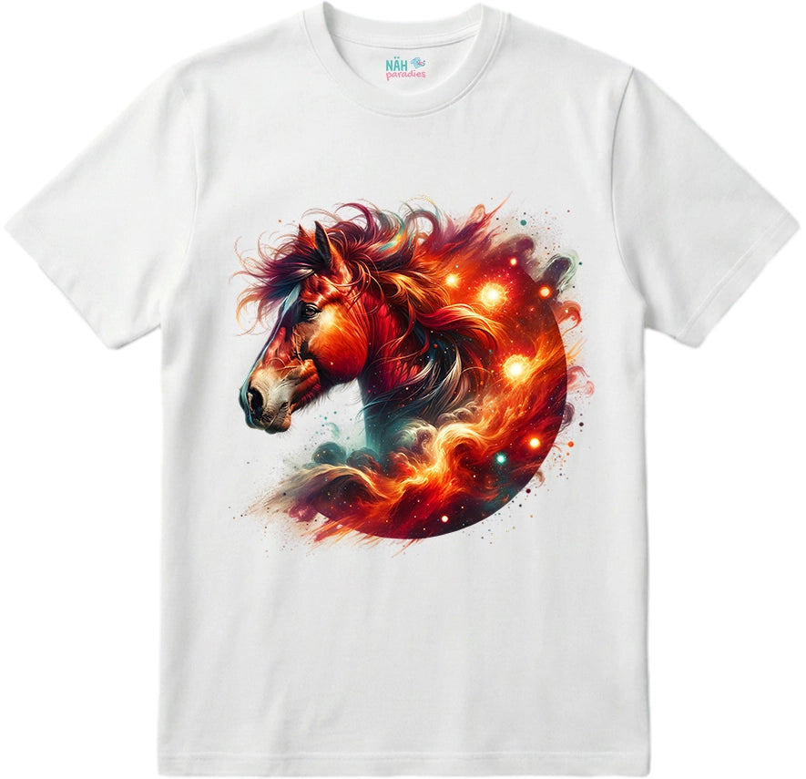 Bio T-Shirt Galaxie Pferd Red Storm