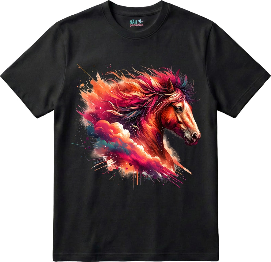 Bio T-Shirt Galaxie Pferd Rot