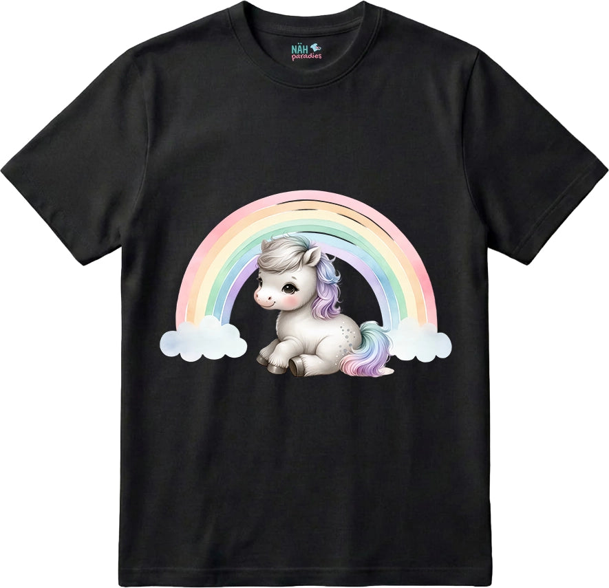 Bio T-Shirt Regenbogenpony Glücksbringer
