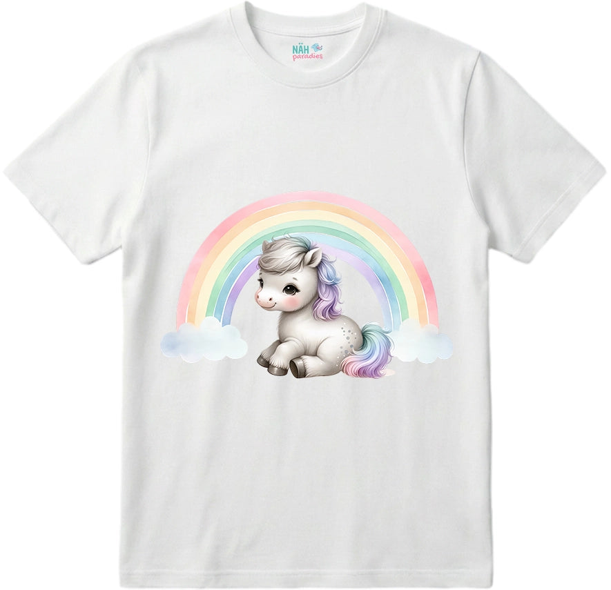 Bio T-Shirt Regenbogenpony Glücksbringer