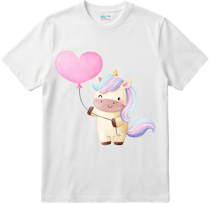 Bio T-Shirt Einhorn Herzluftballon