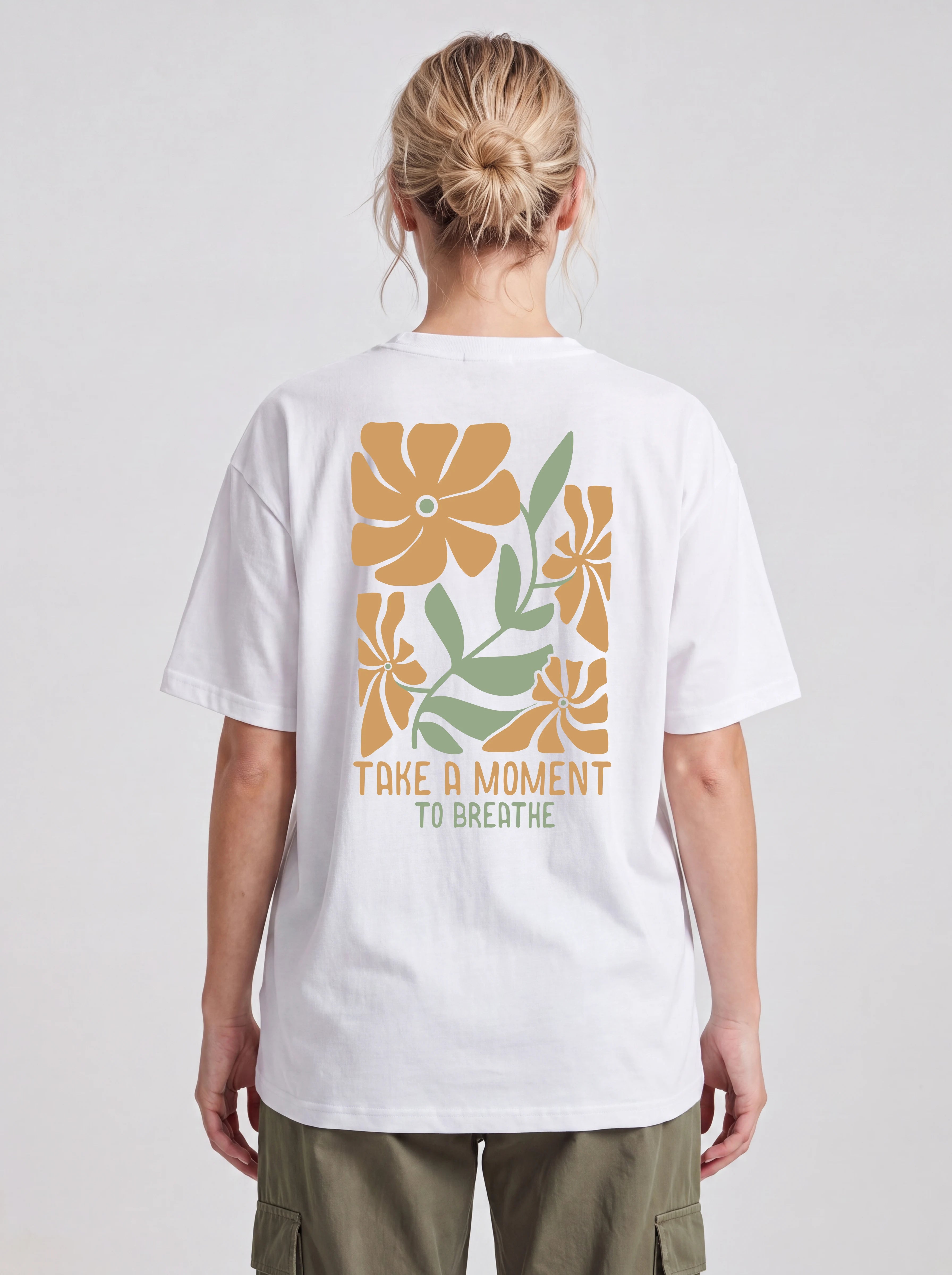 Take a Moment to Breathe Golden Oversized Shirt
