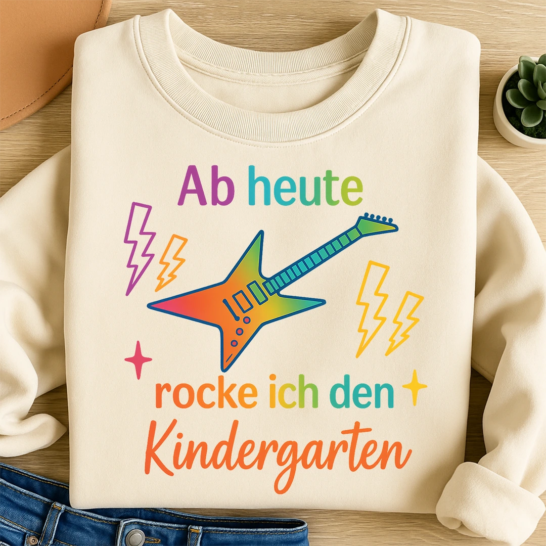 Bügelbild Ab heute rocke ich den Kindergarten - L