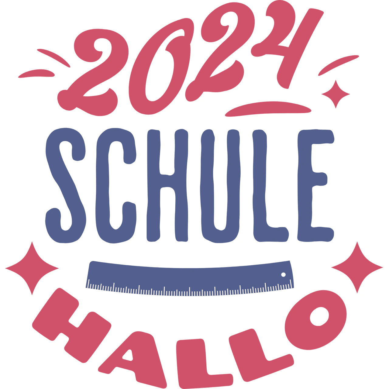 Bügelbild 2024 Schule Hallo