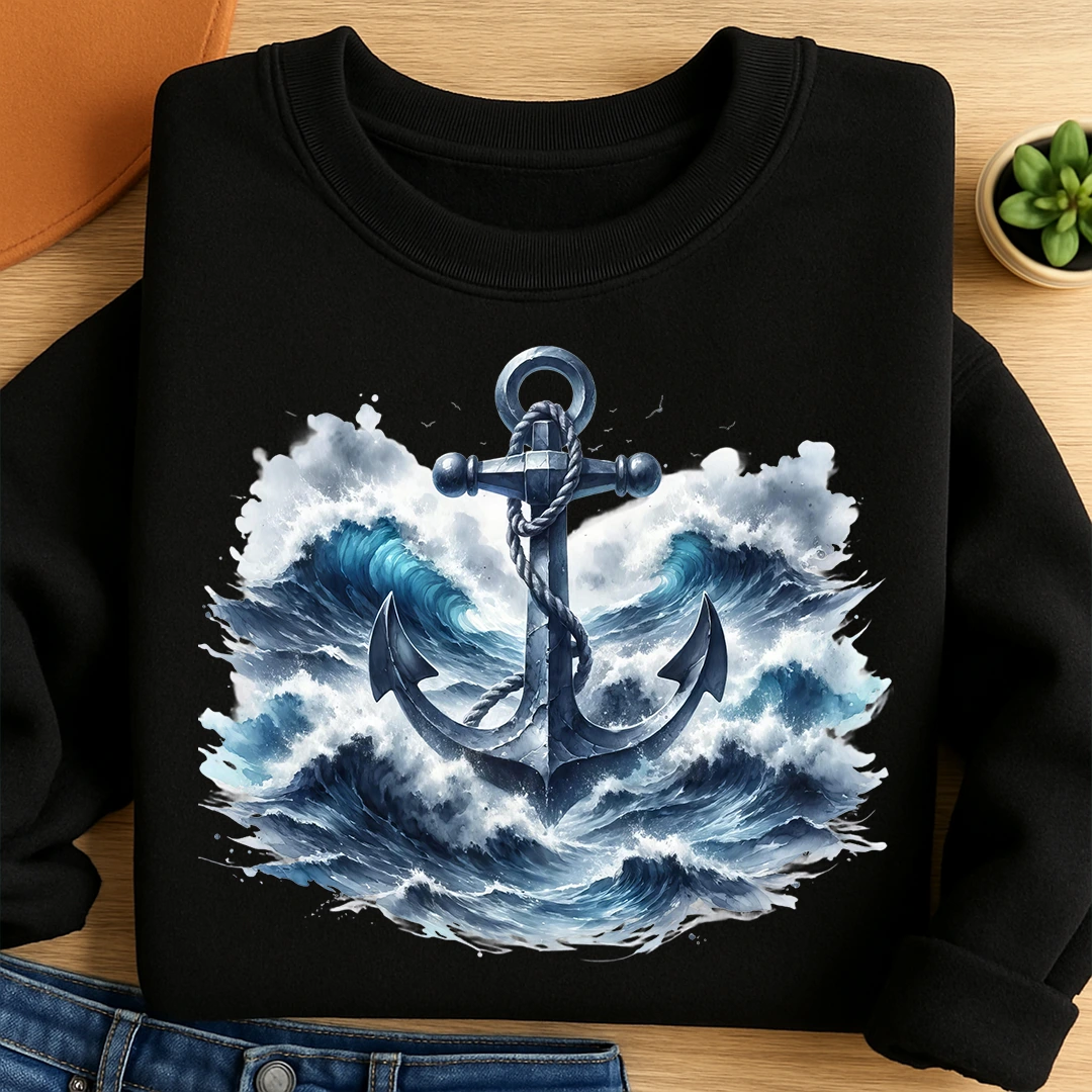 Bügelbild Anker Kraft des Meeres - S