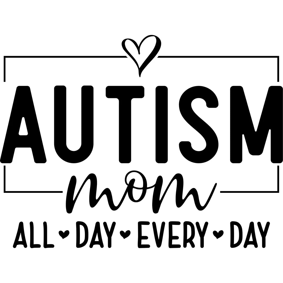 Bügelbild Autism Mom schwarz - S
