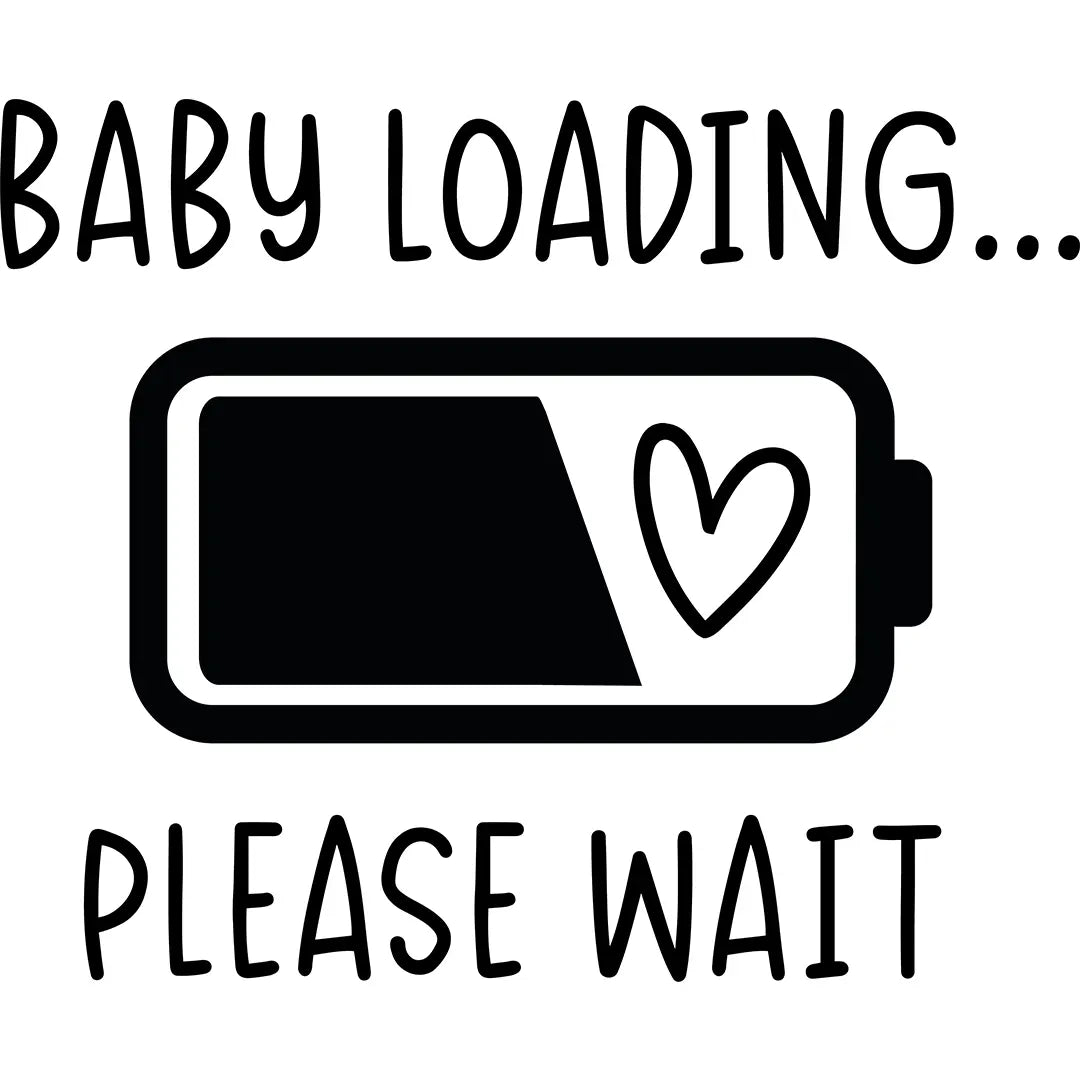 Bügelbild Baby Loading Please Wait - S