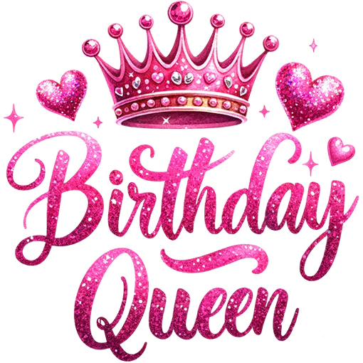 Bügelbild Birthday Queen Pink