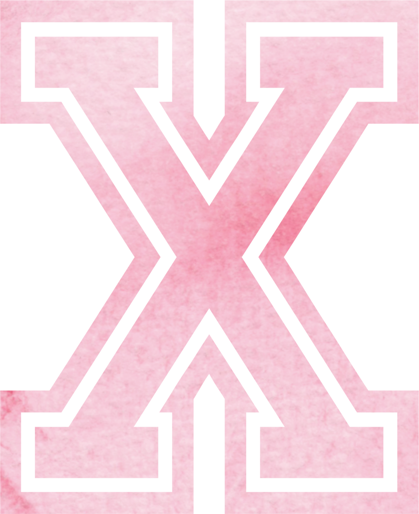 Bügelbild Buchstabe Aquarell Pink X