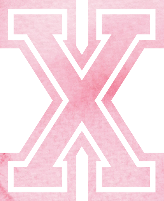 Bügelbild Buchstabe Aquarell Pink X