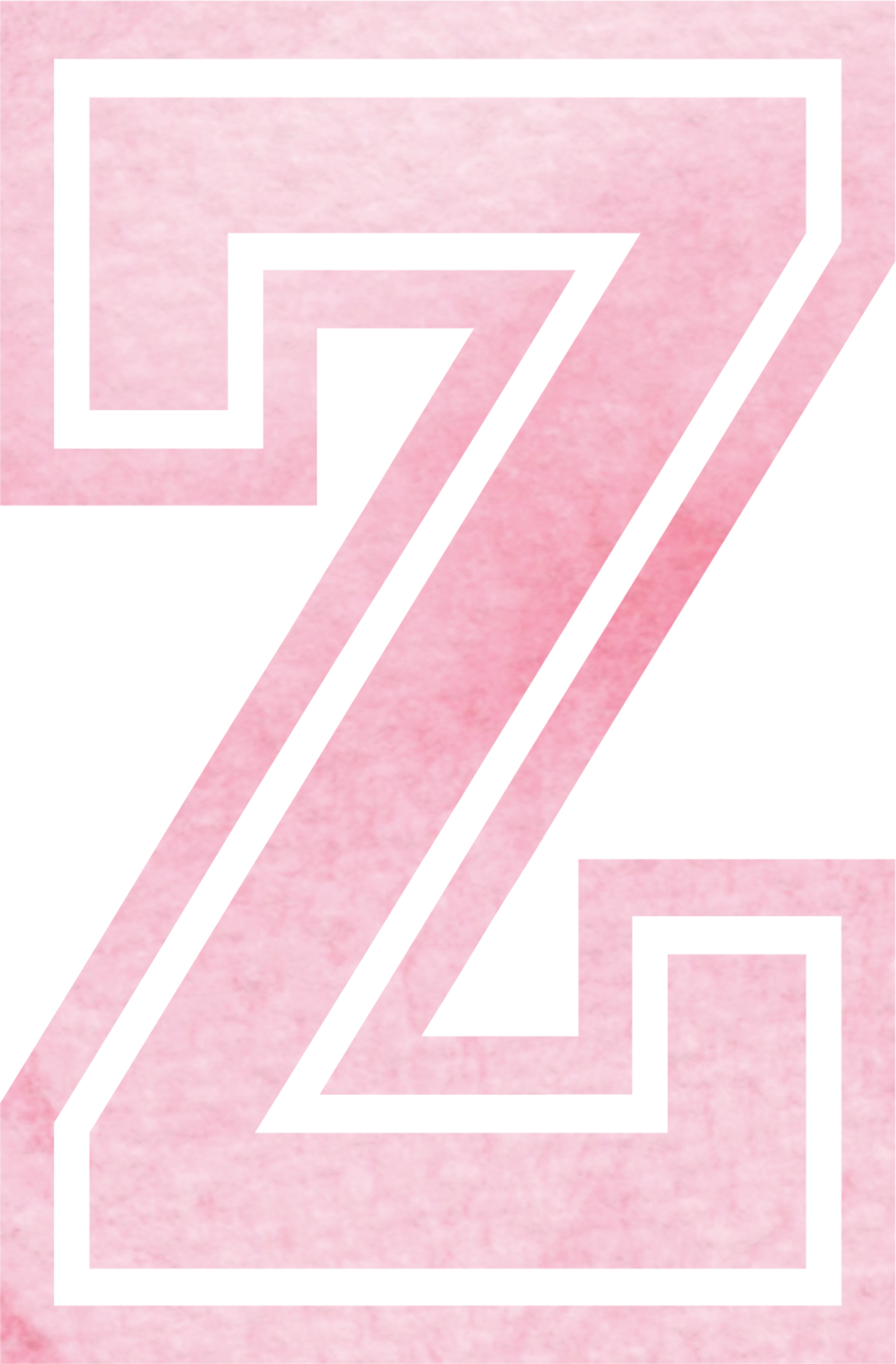 Bügelbild Buchstabe Aquarell Pink Z