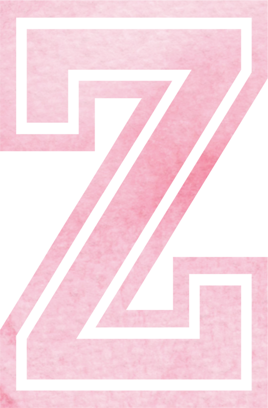 Bügelbild Buchstabe Aquarell Pink Z