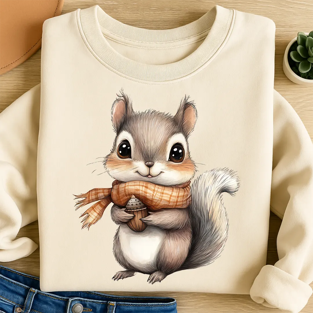 Bügelbild Eichhörnchen Nüsschen