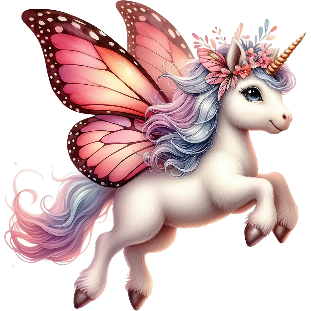 Bügelbild Einhorn Elara Feenflug