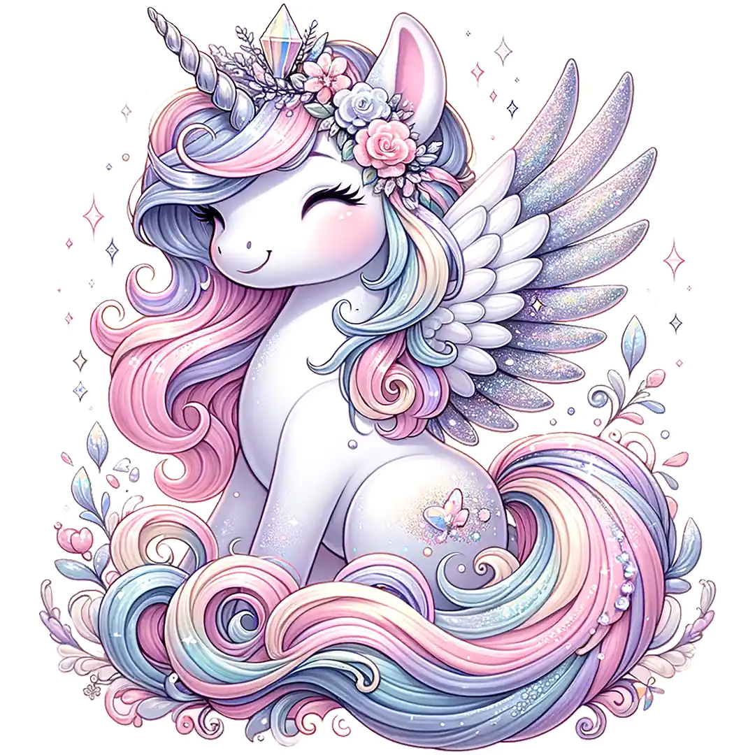 Bügelbild Einhorn Mirabella Funkelschweif